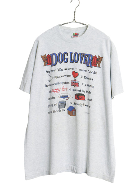 90s USA製 ドッグ ジョーク メッセージ イラスト プリント 半袖 Tシャツ メンズ XL / オールド シングルステッチ 犬 アニマル 大きいサイズ