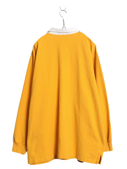 90s ポロ ラルフローレン ストライプ 長袖 ラガーシャツ メンズ XL / オールド ラグビー 長袖シャツ ポロシャツ カットソー 大きいサイズ