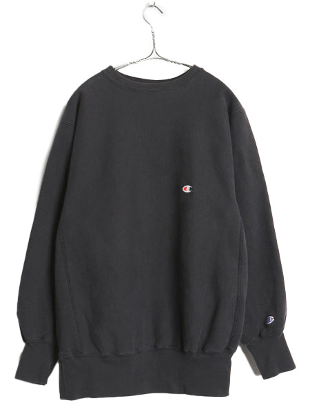 90s USA製 ★ チャンピオン リバースウィーブ スウェット メンズ XL / オールド トレーナー ワンポイント 目付き ヘビーウェイト ブラック