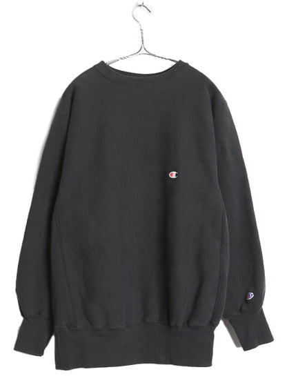 90s USA製 ★ チャンピオン リバースウィーブ スウェット メンズ XL / オールド トレーナー ワンポイント 目付き ヘビーウェイト ブラック