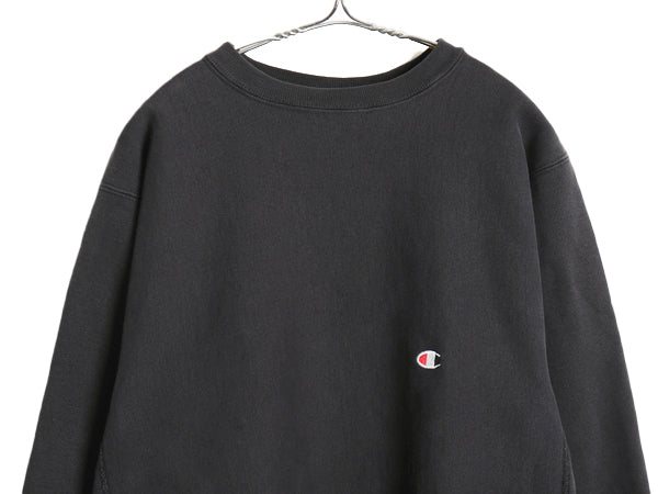 90s USA製 ★ チャンピオン リバースウィーブ スウェット メンズ XL / オールド トレーナー ワンポイント 目付き ヘビーウェイト ブラック