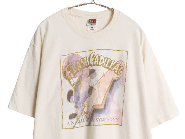 00s フラッシュ キャディラック イラスト プリント Tシャツ メンズ XL オールド バンド ロック グラフィック ヘビーウェイト 大きいサイズ 