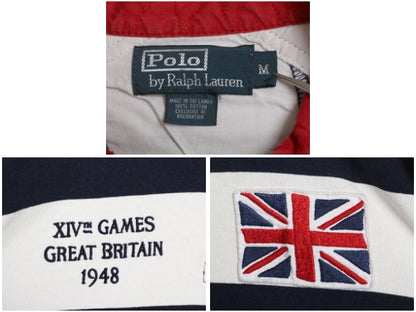 90s ポロ ラルフローレン ボーダー 長袖 ラガーシャツ メンズ M 古着 ラグビー 長袖シャツ ポロシャツ カットソー ナンバリング ツートン