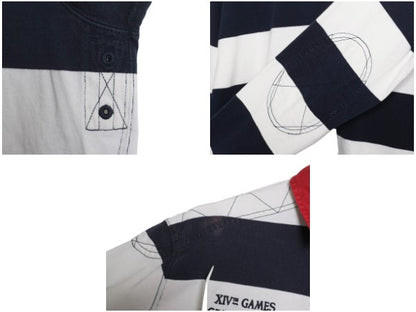 90s ポロ ラルフローレン ボーダー 長袖 ラガーシャツ メンズ M 古着 ラグビー 長袖シャツ ポロシャツ カットソー ナンバリング ツートン