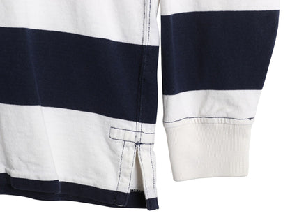 90s ポロ ラルフローレン ボーダー 長袖 ラガーシャツ メンズ M 古着 ラグビー 長袖シャツ ポロシャツ カットソー ナンバリング ツートン