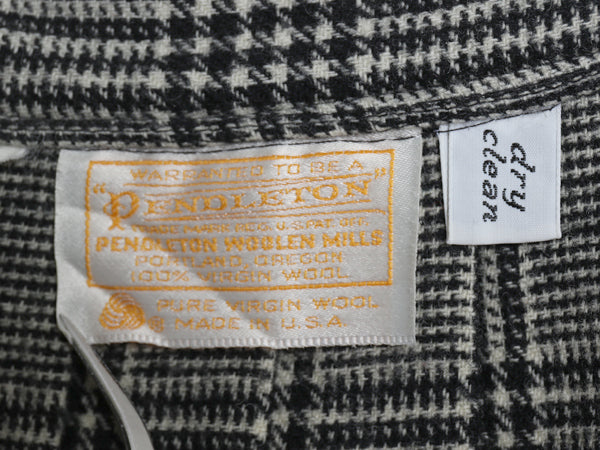  70s USA製 ペンドルトン ロング プリーツ スカート レディース S 程 古着 ヴィンテージ ウール チェック ミモレ丈 モノトーン フォーマル