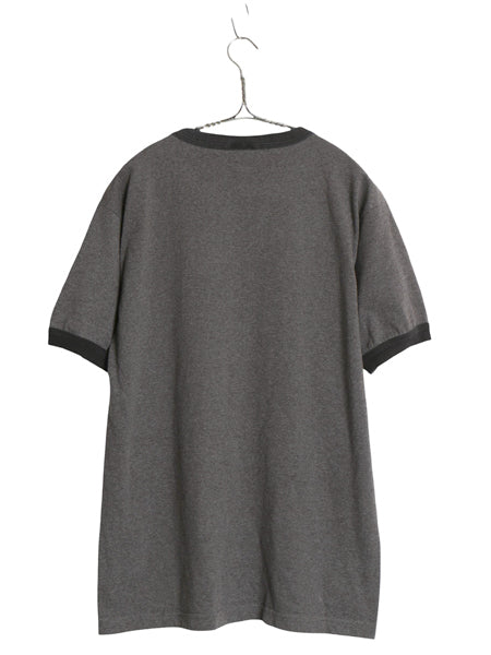 00s ビートルズ イラスト プリント リンガー Tシャツ メンズ M 古着 オールド オフィシャル バンド ロック グラフィック 濃灰 黒 ツートン