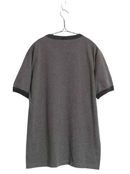 00s ビートルズ イラスト プリント リンガー Tシャツ メンズ M 古着 オールド オフィシャル バンド ロック グラフィック 濃灰 黒 ツートン