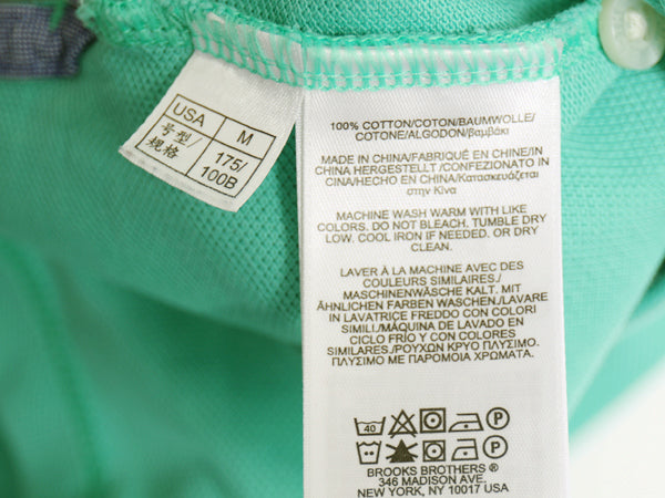 ブルックスブラザーズ 鹿の子 半袖 ポロシャツ メンズ M 半袖シャツ ワンポイント カットソー トップス コットン スリム フィット グリーン