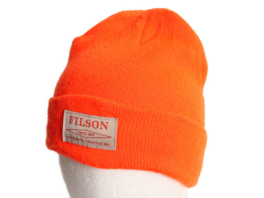 USA製 フィルソン ニット キャップ メンズ レディース フリーサイズ アクリル ニット帽 ビーニー ワッチ シンプル 防寒 蛍光 オレンジ 帽子