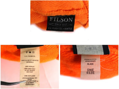 USA製 フィルソン ニット キャップ メンズ レディース フリーサイズ アクリル ニット帽 ビーニー ワッチ シンプル 防寒 蛍光 オレンジ 帽子