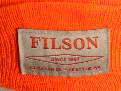 USA製 フィルソン ニット キャップ メンズ レディース フリーサイズ アクリル ニット帽 ビーニー ワッチ シンプル 防寒 蛍光 オレンジ 帽子