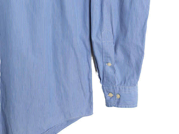 00s ラルフローレン ストライプ 長袖 ボタンダウン シャツ メンズ L 程 / オールド ポロ CLASSIC FIT コットン ワンポイント ポニー 青 白