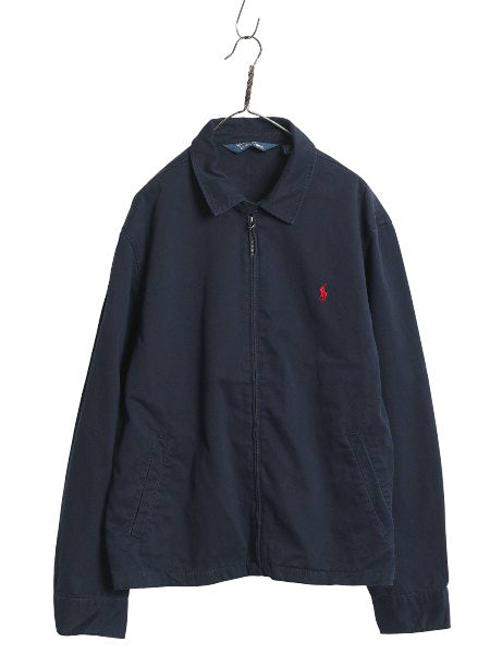 00s ポロ ラルフローレン スイングトップ ジャケット メンズ XL オールド フルジップ コットン ブルゾン ジャンパー 大きいサイズ ネイビー