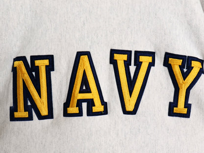 90s USA製 US NAVY 刺繍 スウェット メンズ XL / 古着 オールド リバース タイプ トレーナー ヘビーウェイト 裏起毛 USN 海軍 大きいサイズ