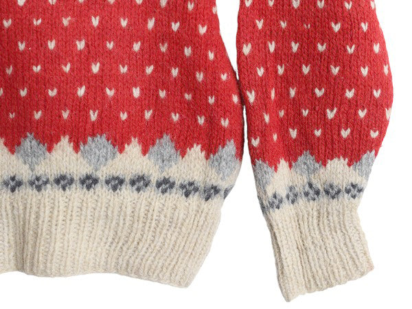 80s ウールリッチ デザイン ニット セーター メンズ XL / ヴィンテージ ウール バーズアイ ハンティング ノルディック 絵柄 大きいサイズ