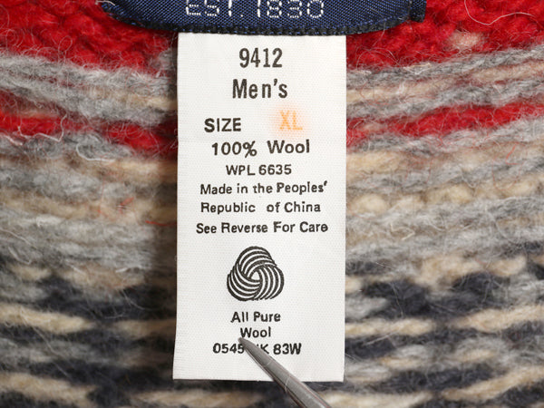 80s ウールリッチ デザイン ニット セーター メンズ XL / ヴィンテージ ウール バーズアイ ハンティング ノルディック 絵柄 大きいサイズ