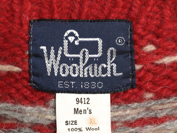 80s ウールリッチ デザイン ニット セーター メンズ XL / ヴィンテージ ウール バーズアイ ハンティング ノルディック 絵柄 大きいサイズ