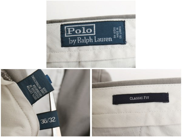 00s ポロ ラルフローレン チノ パンツ メンズ 36 32 / オールド CLASSIC FIT スラックス コットン ノータック ストレート アーミー タイプ