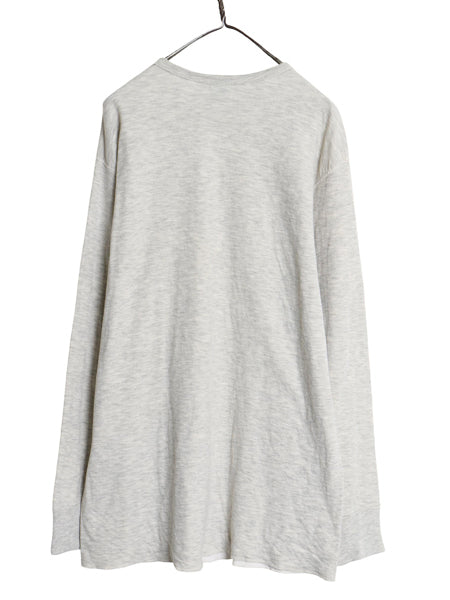 90s USA製 デュオフォールド 2レイヤー 長袖 Tシャツ メンズ XL オールド ロンT アンダーシャツ 無地 ストレッチ インナー 大きいサイズ 灰
