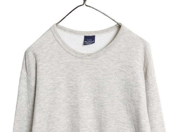 90s USA製 デュオフォールド 2レイヤー 長袖 Tシャツ メンズ XL オールド ロンT アンダーシャツ 無地 ストレッチ インナー 大きいサイズ 灰