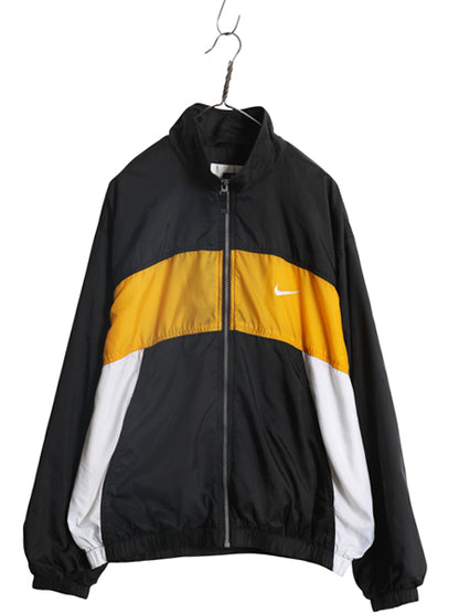 90s ナイキ フルジップ ナイロン トラック ジャケット メンズ L / オールド スウッシュ ウインドブレーカー ブルゾン ライナー付き 当時物