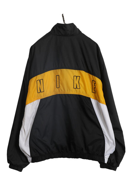 90s ナイキ フルジップ ナイロン トラック ジャケット メンズ L / オールド スウッシュ ウインドブレーカー ブルゾン ライナー付き 当時物