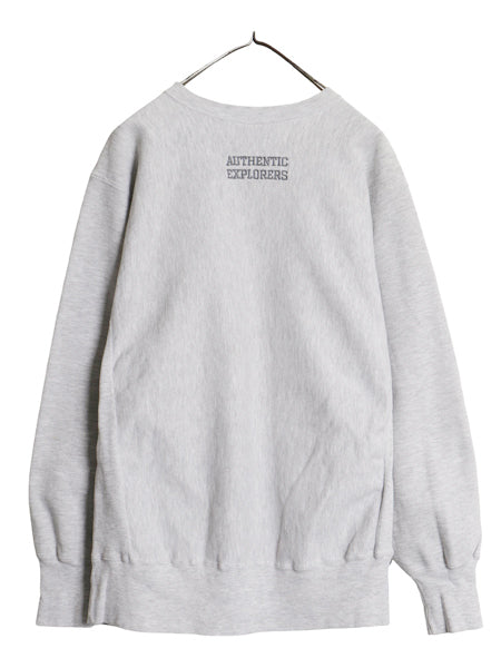 90s USA製 チャンピオン リバースウィーブ カレッジ 刺繍 スウェット メンズ XL オールド トレーナー クルーネック 裏起毛 灰 大きいサイズ