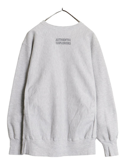 90s USA製 チャンピオン リバースウィーブ カレッジ 刺繍 スウェット メンズ XL オールド トレーナー クルーネック 裏起毛 灰 大きいサイズ