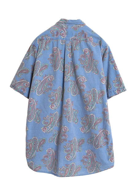 90s チャップス ラルフローレン 半袖 ボタンダウン シャツ メンズ L / オールド ポロ  ペイズリー 総柄 デザイン コットン BD 半袖シャツ