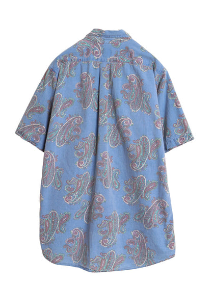 90s チャップス ラルフローレン 半袖 ボタンダウン シャツ メンズ L / オールド ポロ  ペイズリー 総柄 デザイン コットン BD 半袖シャツ
