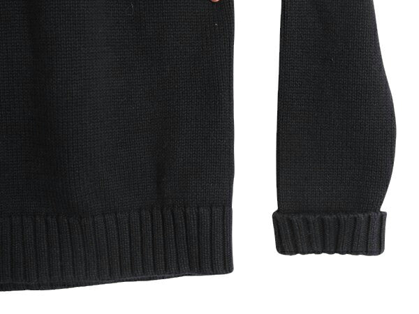 00s LAUREN ラルフローレン 龍 金 刺繍 ハイネック コットン ニット セーター レディース M / オールド ポロ スーベニア デザイン ブラック