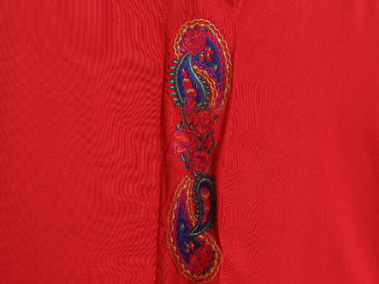 90s OLD GAP 100% レーヨン 刺繍入り 長袖 シャツ レディース L 古着 オールド ギャップ デザイン ブラウス ワンポイント 比翼 チュニック