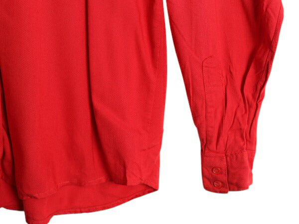 90s OLD GAP 100% レーヨン 刺繍入り 長袖 シャツ レディース L 古着 オールド ギャップ デザイン ブラウス ワンポイント 比翼 チュニック