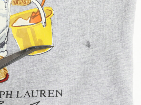 ポロベア ポロ ラルフローレン フード付き プリント 長袖 Tシャツ キッズ S 130cm / パーカー 長袖Tシャツ ロンT カットソー 子ども グレー