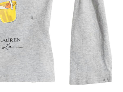 ポロベア ポロ ラルフローレン フード付き プリント 長袖 Tシャツ キッズ S 130cm / パーカー 長袖Tシャツ ロンT カットソー 子ども グレー