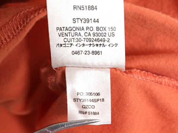 17年製 パタゴニア プリント 半袖 Tシャツ メンズ М Patagonia アウトドア フィッツロイ クレスト グラフィック スリム フィット オレンジ