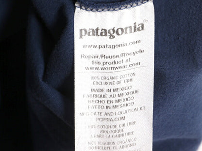 20年製 パタゴニア プリント 半袖 Tシャツ レディース L 古着 Patagonia アウトドア P-6 ボックスロゴ オーガニック コットン パステル 紺