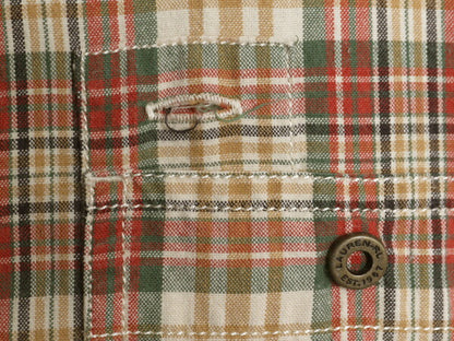 90s LAUREN ラルフローレン 長袖 フィッシング シャツ レディース M 古着 オールド ポロ コットン チェック サファリ 多ポケット長袖シャツ