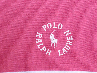 80s ラルフローレン ボーダー コットン 長袖 Tシャツ レディース S ヴィンテージ ボートネック ロンT ラガーシャツ 素材 肩ボタン ツートン