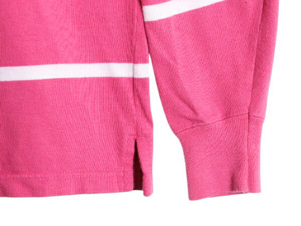 80s ラルフローレン ボーダー コットン 長袖 Tシャツ レディース S ヴィンテージ ボートネック ロンT ラガーシャツ 素材 肩ボタン ツートン