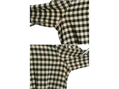 00s オービス チェック フランネル ロング シャツ ワンピース レディース M 古着 オールド ネルシャツ アウトドア ロング丈 プルオーバー