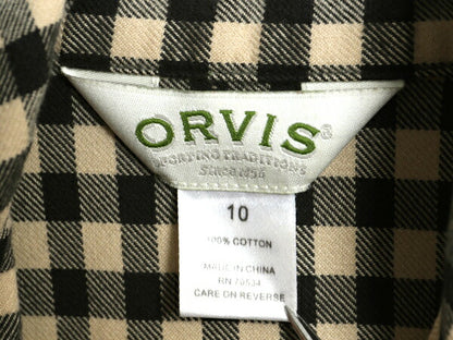 00s オービス チェック フランネル ロング シャツ ワンピース レディース M 古着 オールド ネルシャツ アウトドア ロング丈 プルオーバー