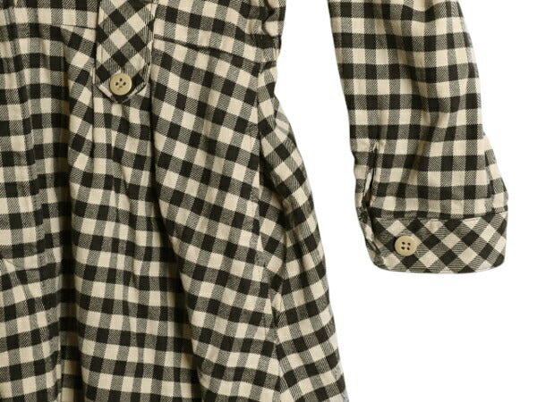00s オービス チェック フランネル ロング シャツ ワンピース レディース M 古着 オールド ネルシャツ アウトドア ロング丈 プルオーバー