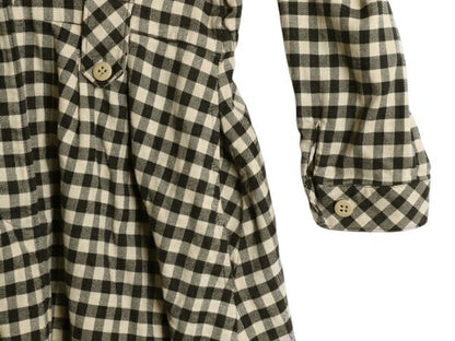 00s オービス チェック フランネル ロング シャツ ワンピース レディース M 古着 オールド ネルシャツ アウトドア ロング丈 プルオーバー
