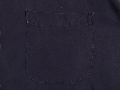 90s OLD GAP 100% レーヨン ループ留め オープンカラー 長袖 シャツ レディース S / オールド ギャップ ブラウス ステッチ入り ボックス 紺