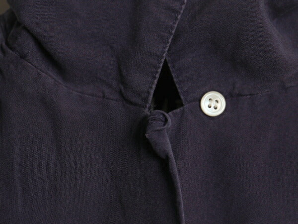 90s OLD GAP 100% レーヨン ループ留め オープンカラー 長袖 シャツ レディース S / オールド ギャップ ブラウス ステッチ入り ボックス 紺