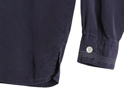 90s OLD GAP 100% レーヨン ループ留め オープンカラー 長袖 シャツ レディース S / オールド ギャップ ブラウス ステッチ入り ボックス 紺