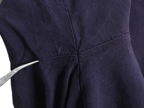 90s OLD GAP 100% レーヨン ループ留め オープンカラー 長袖 シャツ レディース S / オールド ギャップ ブラウス ステッチ入り ボックス 紺
