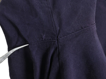 90s OLD GAP 100% レーヨン ループ留め オープンカラー 長袖 シャツ レディース S / オールド ギャップ ブラウス ステッチ入り ボックス 紺